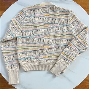 Zara Cream Multicolor Knit Sweater. Size Small